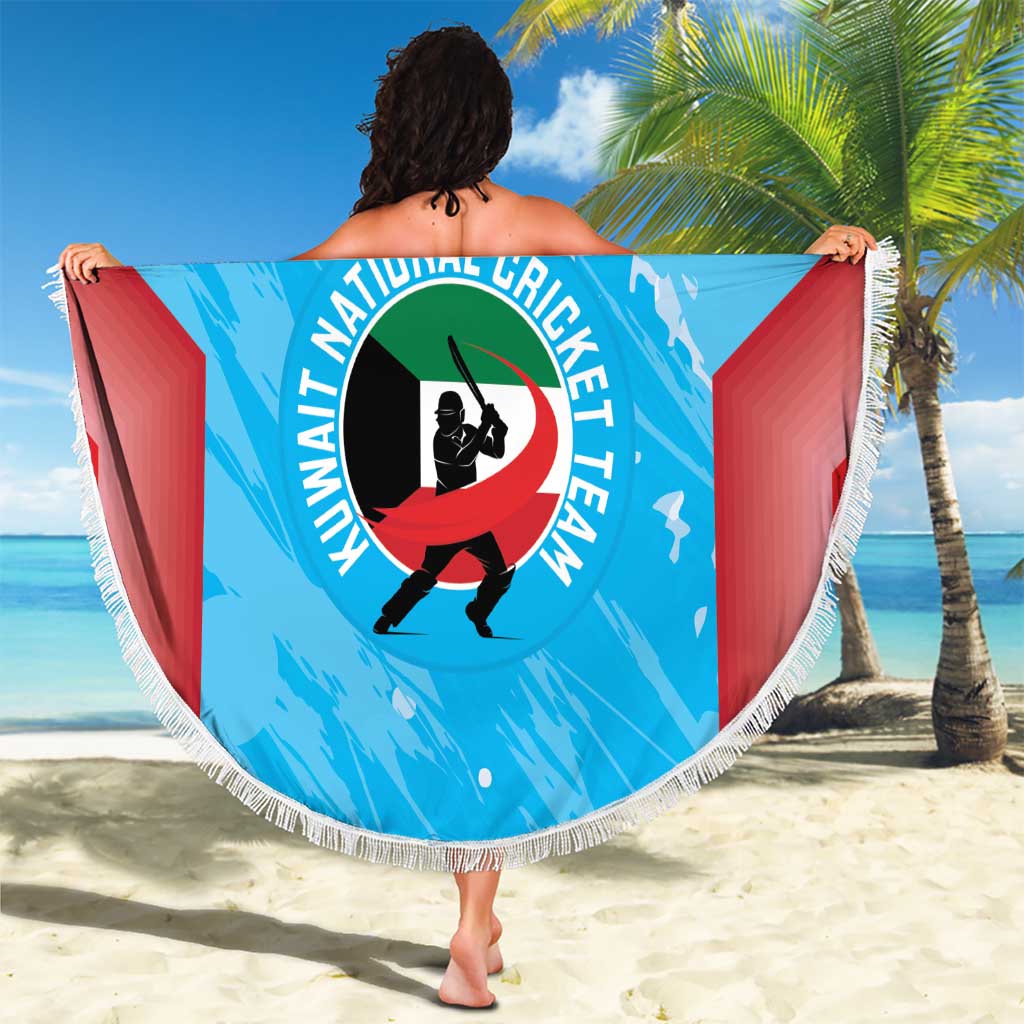 Custom Kuwait Cricket Beach Blanket Go Champions Grunge Style - Wonder Print Shop