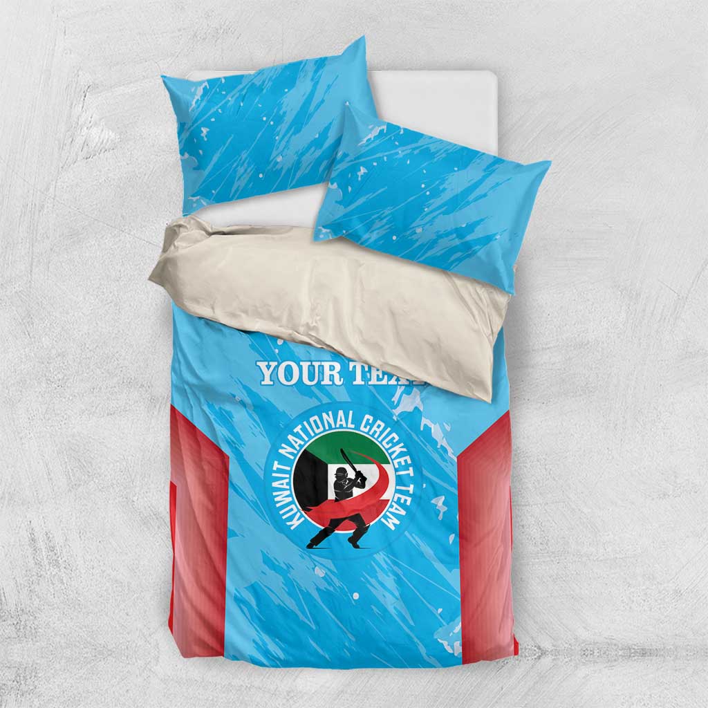 Custom Kuwait Cricket Bedding Set Go Champions Grunge Style - Wonder Print Shop