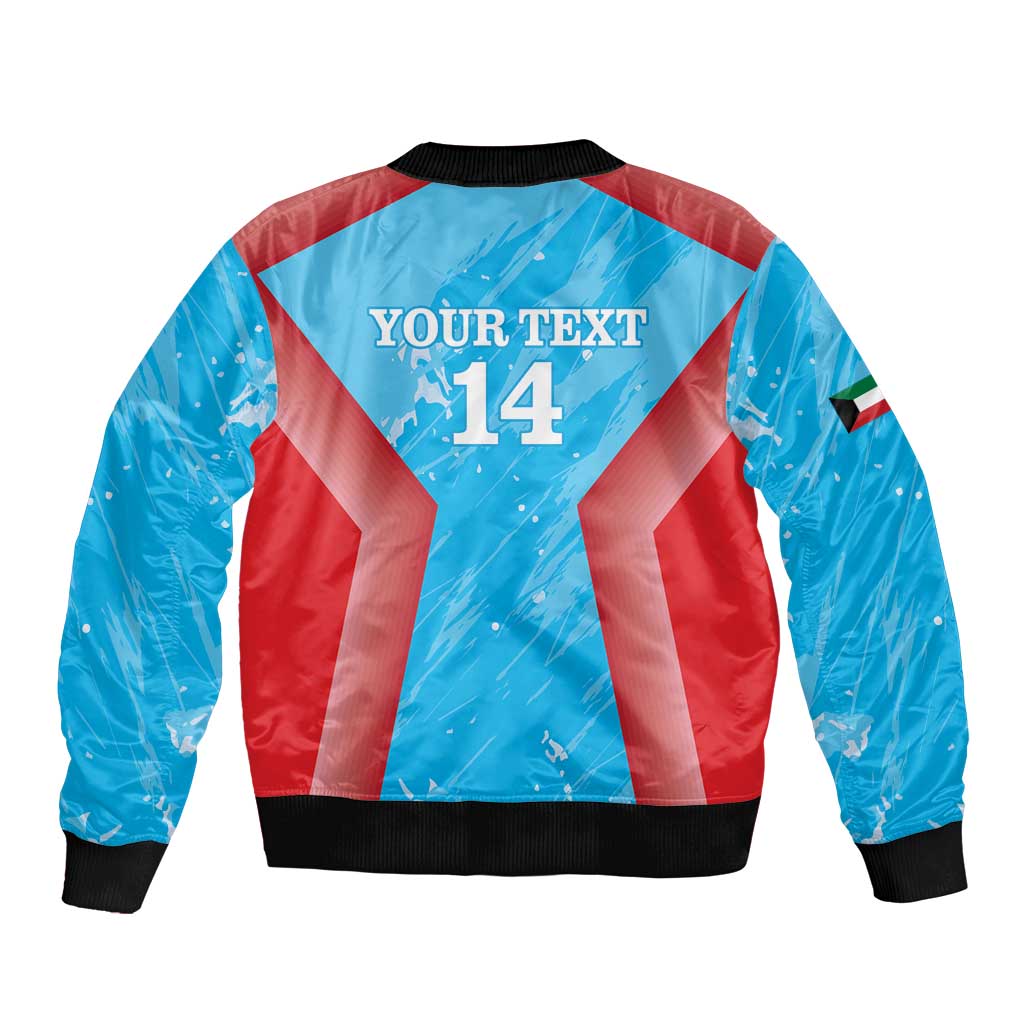 Custom Kuwait Cricket Bomber Jacket Go Champions Grunge Style - Wonder Print Shop