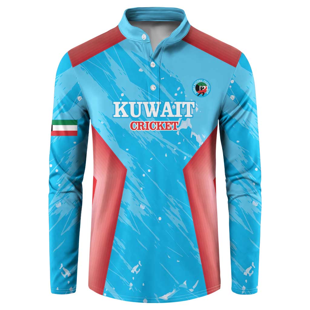 Custom Kuwait Cricket Button Sweatshirt Go Champions Grunge Style - Wonder Print Shop