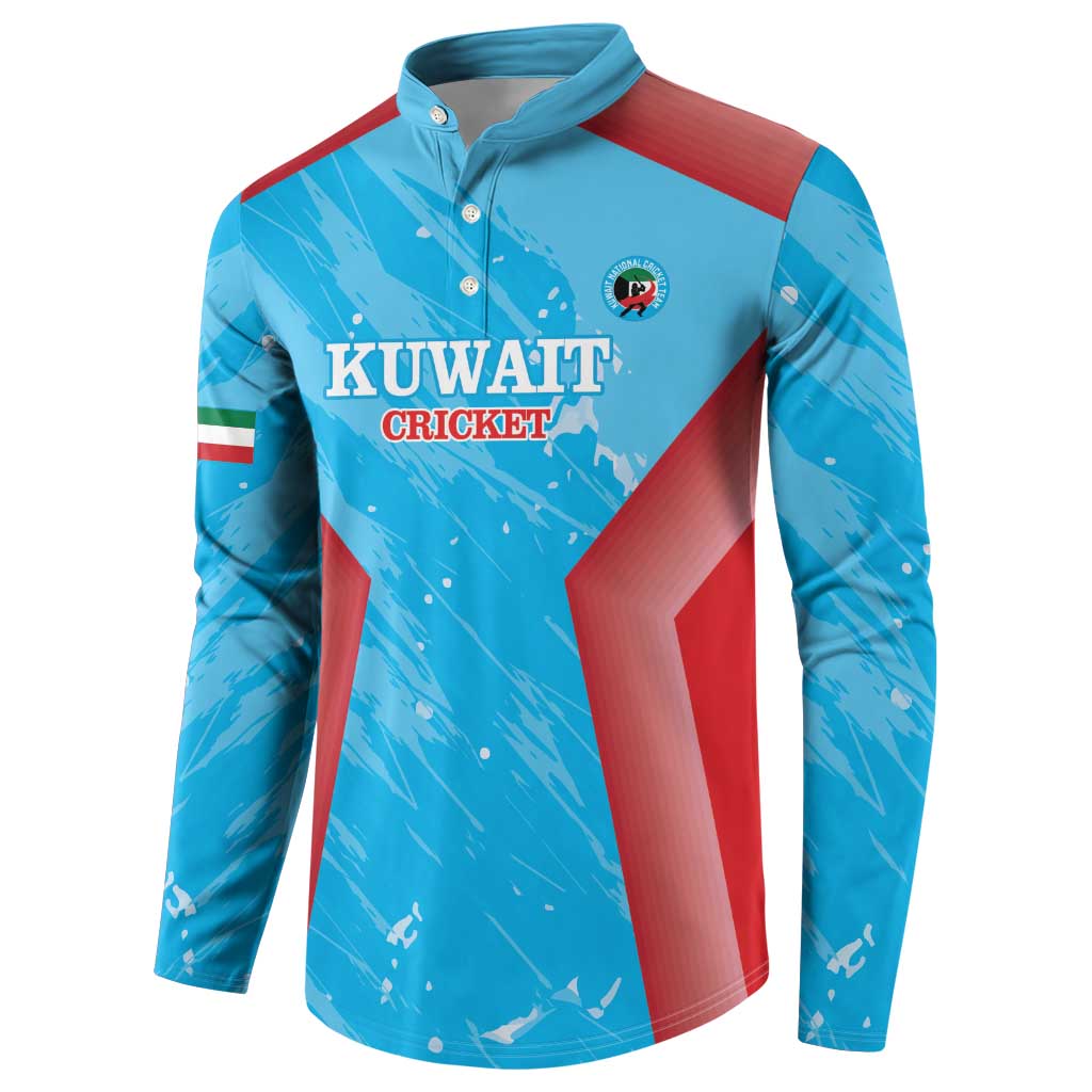 Custom Kuwait Cricket Button Sweatshirt Go Champions Grunge Style - Wonder Print Shop