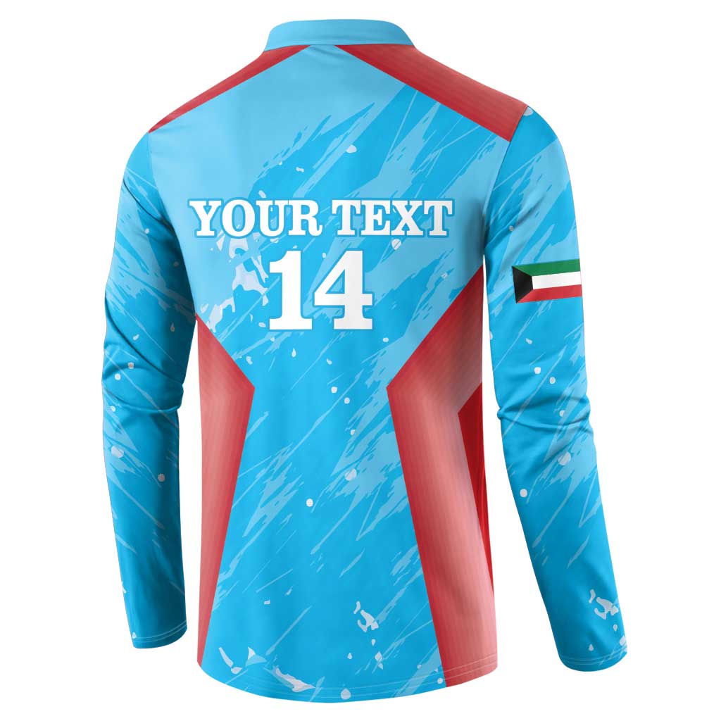 Custom Kuwait Cricket Button Sweatshirt Go Champions Grunge Style - Wonder Print Shop