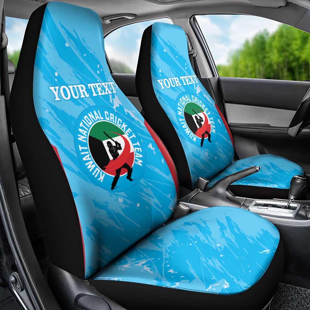 Custom Kuwait Cricket Car Seat Cover Go Champions Grunge Style - Wonder Print Shop
