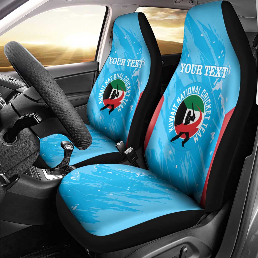 Custom Kuwait Cricket Car Seat Cover Go Champions Grunge Style - Wonder Print Shop