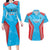 Custom Kuwait Cricket Couples Matching Long Sleeve Bodycon Dress and Hawaiian Shirt Go Champions Grunge Style - Wonder Print Shop