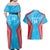 Custom Kuwait Cricket Couples Matching Off Shoulder Maxi Dress and Hawaiian Shirt Go Champions Grunge Style - Wonder Print Shop