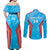Custom Kuwait Cricket Couples Matching Off Shoulder Maxi Dress and Long Sleeve Button Shirt Go Champions Grunge Style - Wonder Print Shop