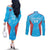 Custom Kuwait Cricket Couples Matching Off The Shoulder Long Sleeve Dress and Long Sleeve Button Shirt Go Champions Grunge Style