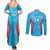 Custom Kuwait Cricket Couples Matching Summer Maxi Dress and Long Sleeve Button Shirt Go Champions Grunge Style - Wonder Print Shop