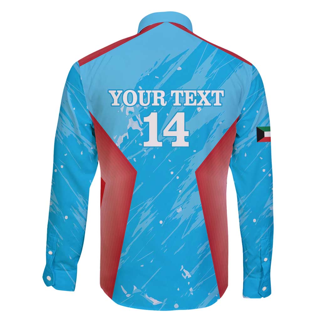 Custom Kuwait Cricket Family Matching Long Sleeve Bodycon Dress and Hawaiian Shirt Go Champions Grunge Style - Wonder Print Shop