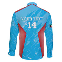 Custom Kuwait Cricket Family Matching Long Sleeve Bodycon Dress and Hawaiian Shirt Go Champions Grunge Style - Wonder Print Shop