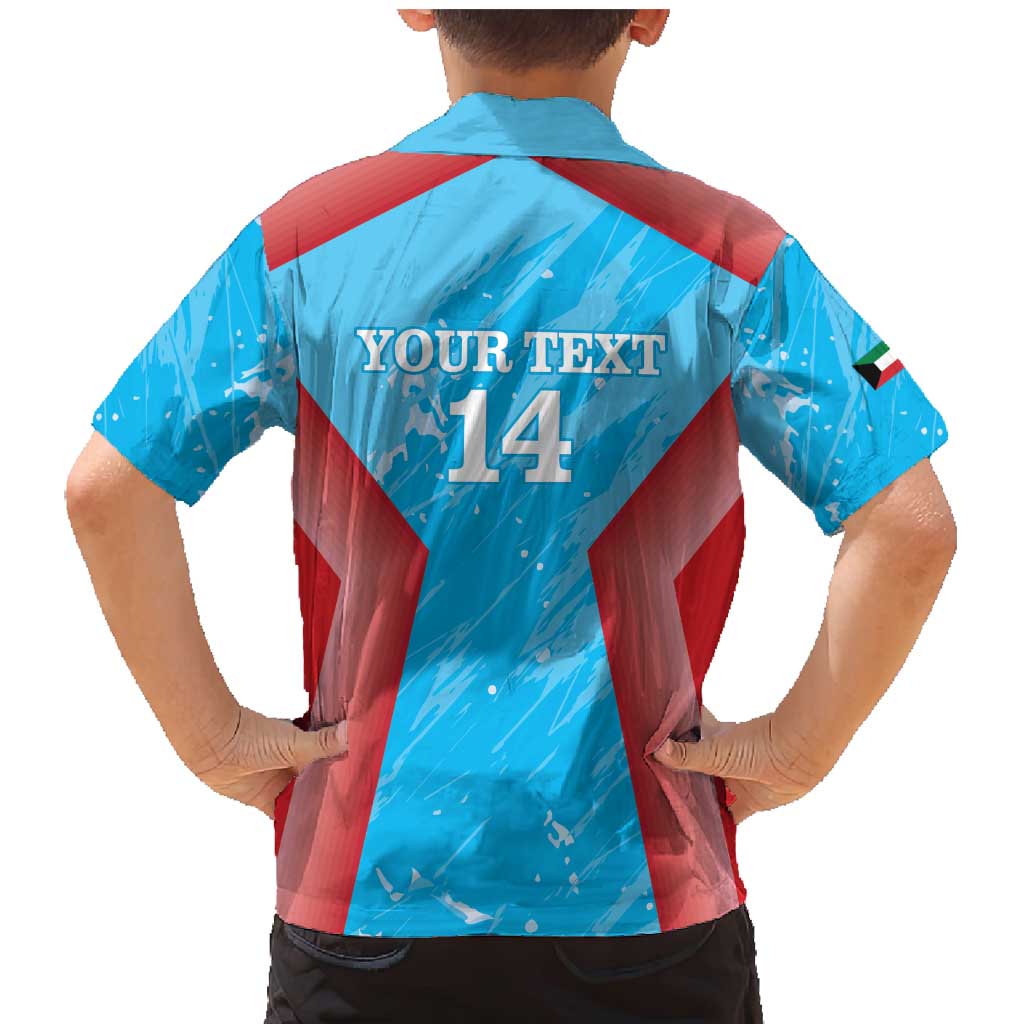 Custom Kuwait Cricket Family Matching Mermaid Dress and Hawaiian Shirt Go Champions Grunge Style - Wonder Print Shop