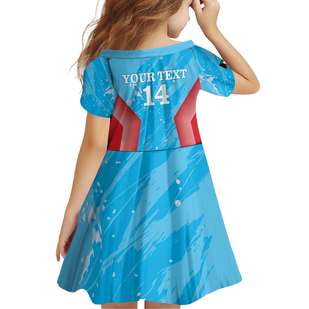 Custom Kuwait Cricket Family Matching Off Shoulder Short Dress and Hawaiian Shirt Go Champions Grunge Style - Wonder Print Shop