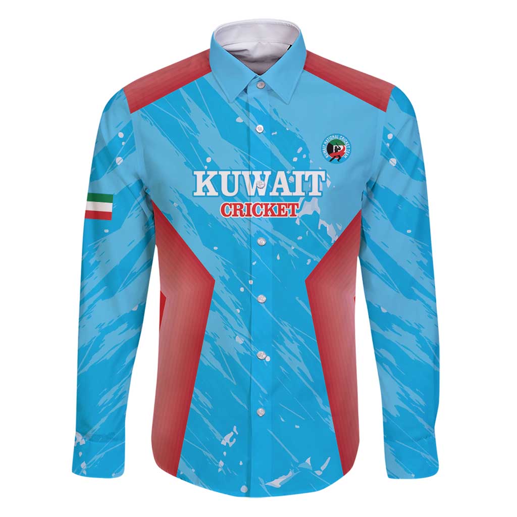Custom Kuwait Cricket Family Matching Puletasi and Hawaiian Shirt Go Champions Grunge Style - Wonder Print Shop