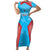 Custom Kuwait Cricket Family Matching Short Sleeve Bodycon Dress and Hawaiian Shirt Go Champions Grunge Style - Wonder Print Shop