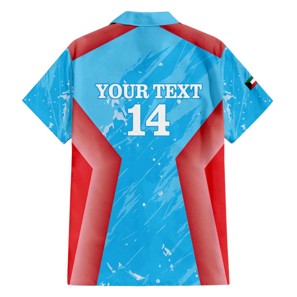 Custom Kuwait Cricket Family Matching Tank Maxi Dress and Hawaiian Shirt Go Champions Grunge Style - Wonder Print Shop