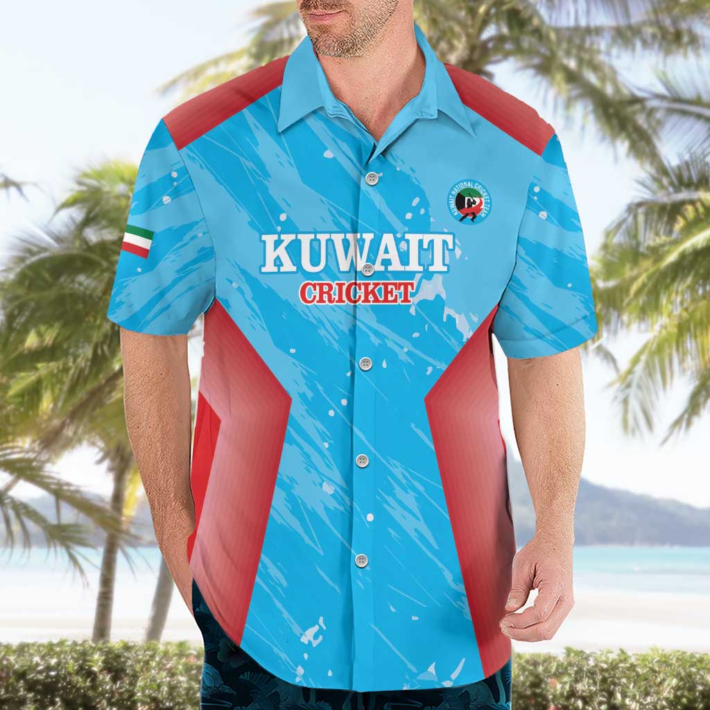Custom Kuwait Cricket Hawaiian Shirt Go Champions Grunge Style - Wonder Print Shop