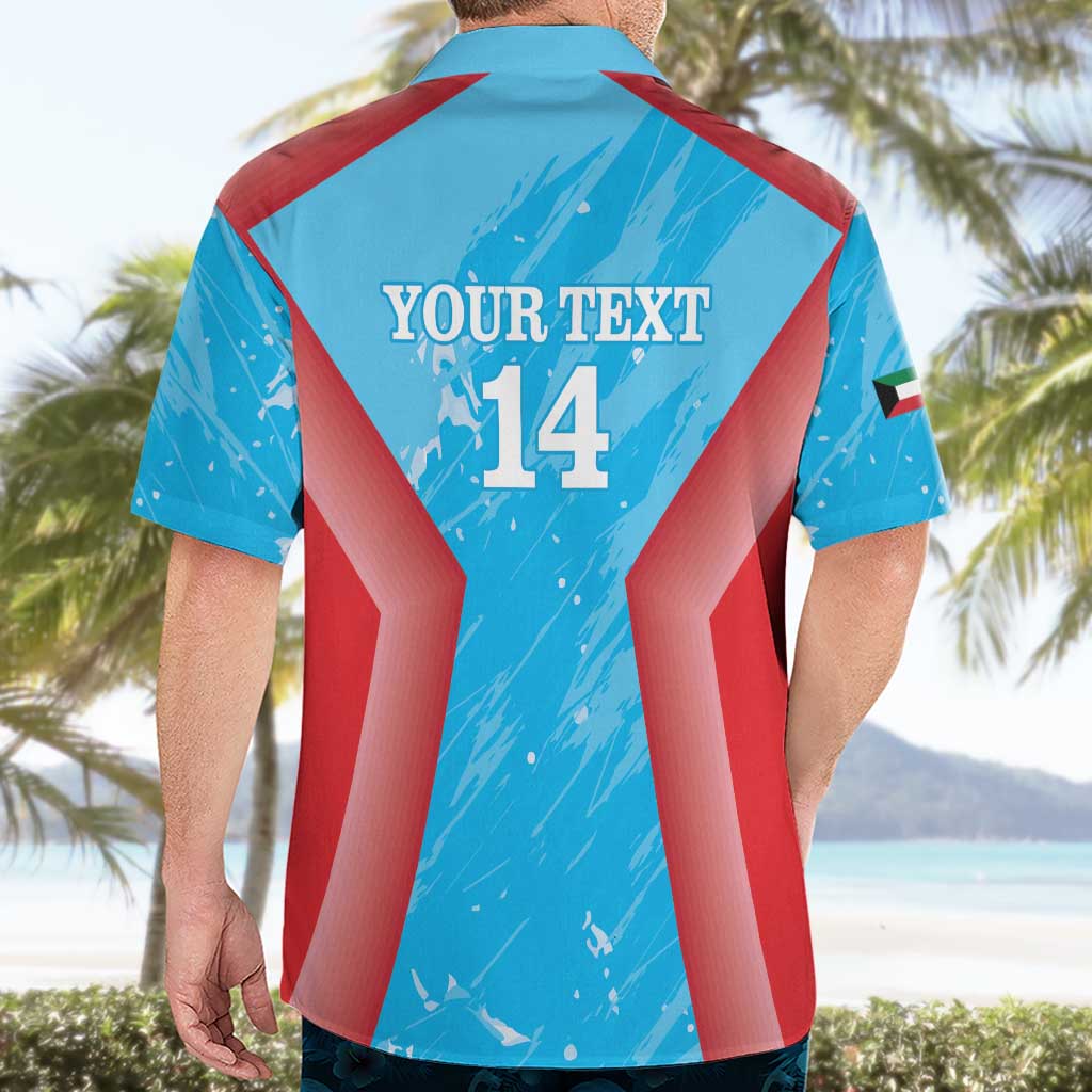 Custom Kuwait Cricket Hawaiian Shirt Go Champions Grunge Style - Wonder Print Shop