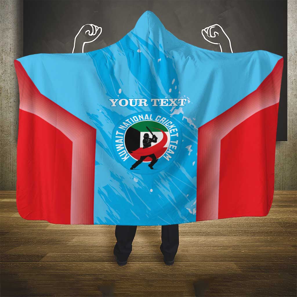 Custom Kuwait Cricket Hooded Blanket Go Champions Grunge Style