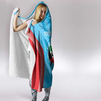 Custom Kuwait Cricket Hooded Blanket Go Champions Grunge Style