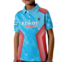 Custom Kuwait Cricket Kid Polo Shirt Go Champions Grunge Style - Wonder Print Shop