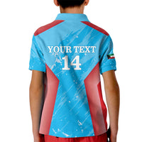 Custom Kuwait Cricket Kid Polo Shirt Go Champions Grunge Style - Wonder Print Shop