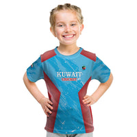 Custom Kuwait Cricket Kid T Shirt Go Champions Grunge Style - Wonder Print Shop