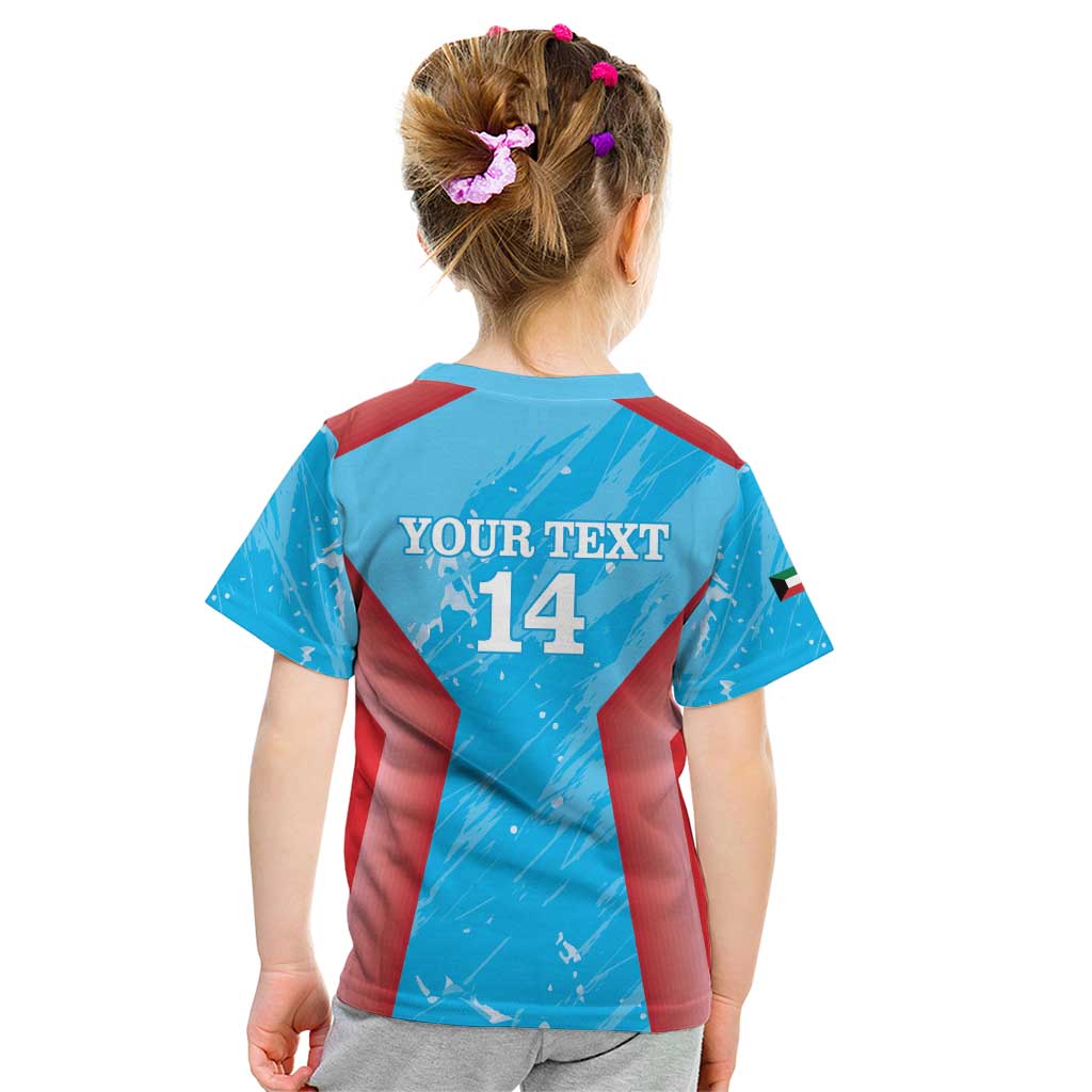 Custom Kuwait Cricket Kid T Shirt Go Champions Grunge Style - Wonder Print Shop