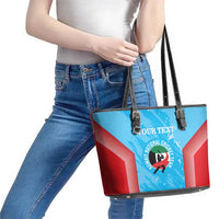 Custom Kuwait Cricket Leather Tote Bag Go Champions Grunge Style - Wonder Print Shop
