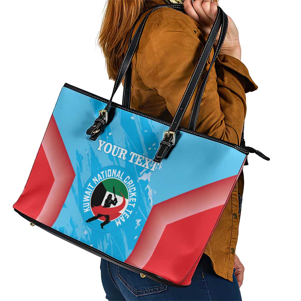 Custom Kuwait Cricket Leather Tote Bag Go Champions Grunge Style - Wonder Print Shop