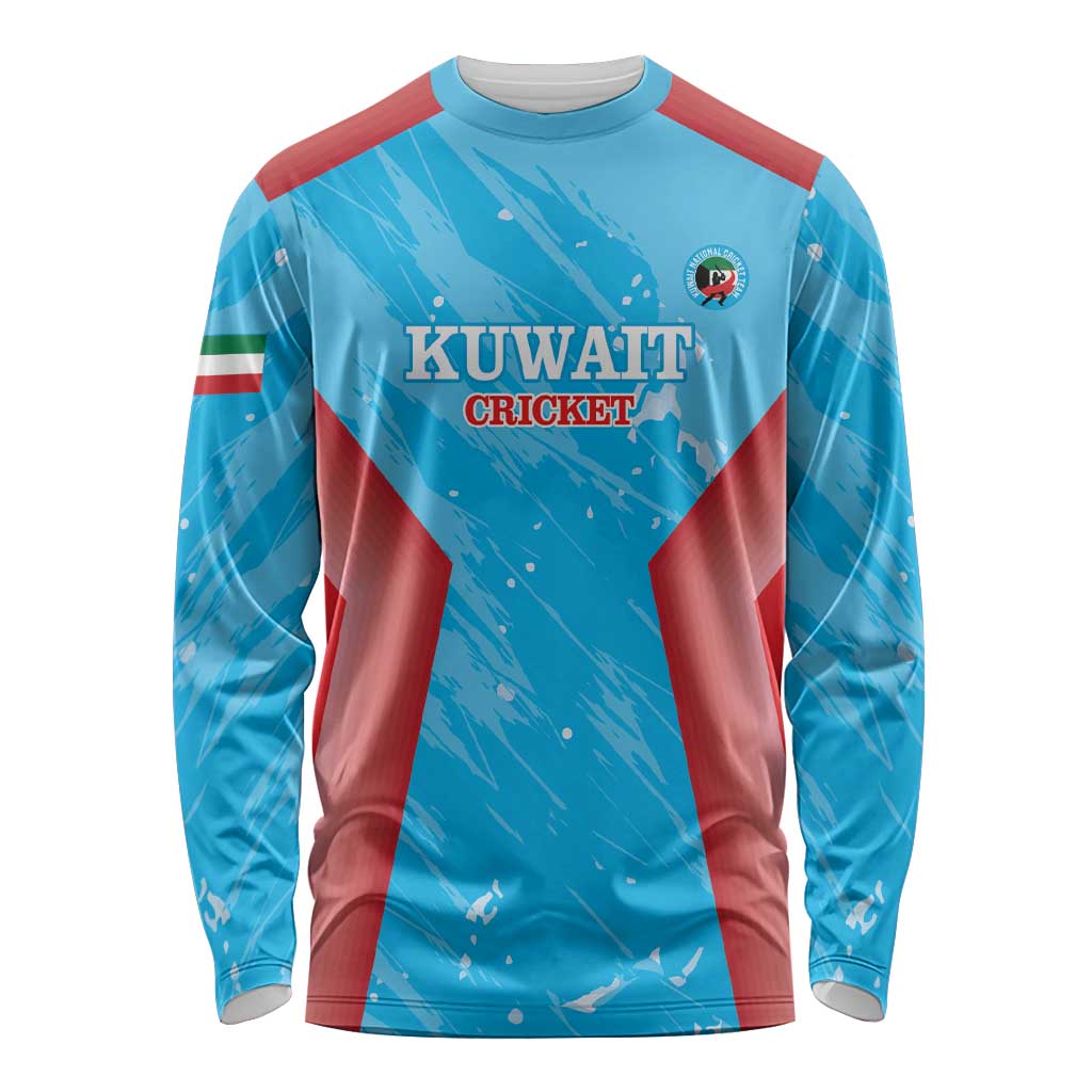 Custom Kuwait Cricket Long Sleeve Shirt Go Champions Grunge Style - Wonder Print Shop