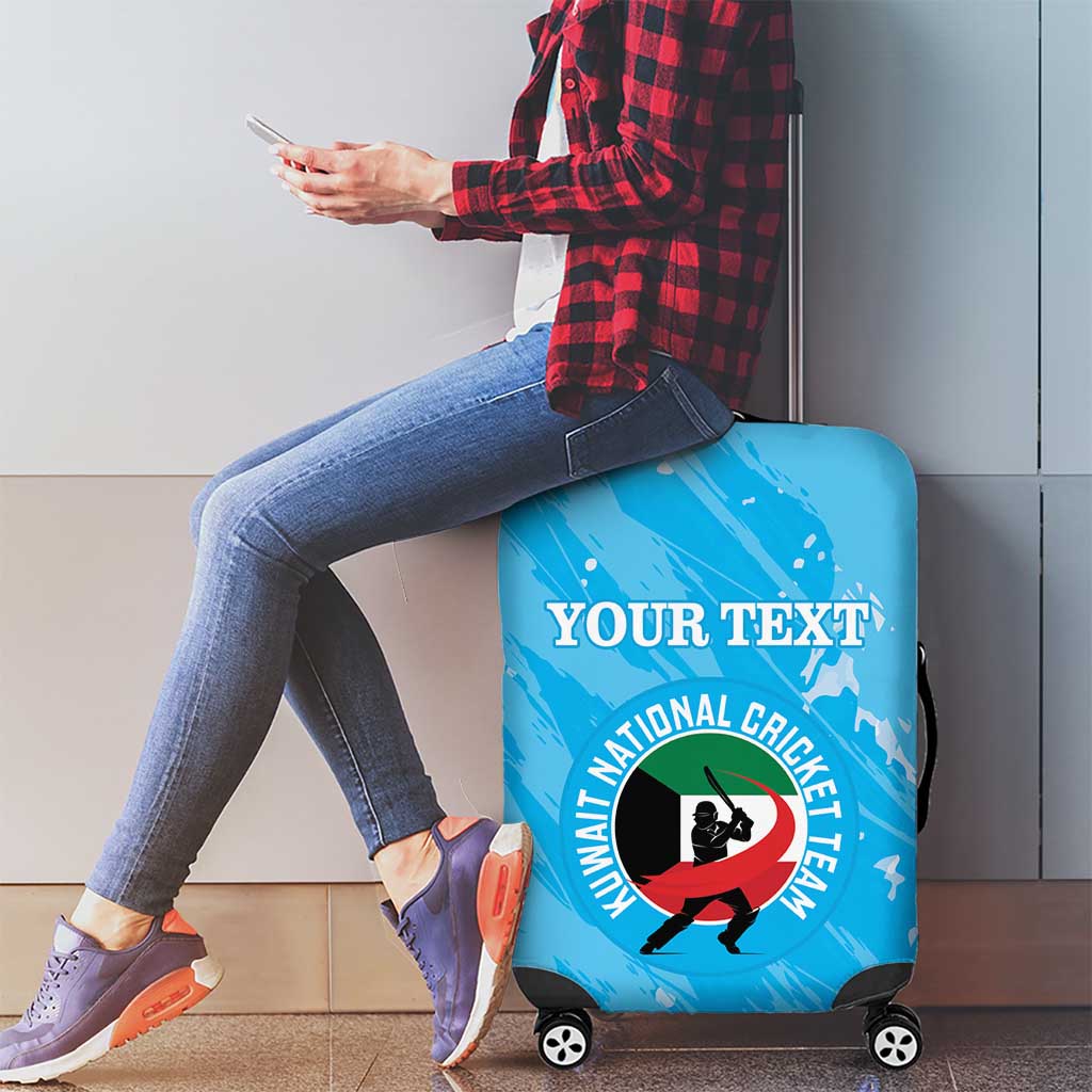 Custom Kuwait Cricket Luggage Cover Go Champions Grunge Style - Wonder Print Shop