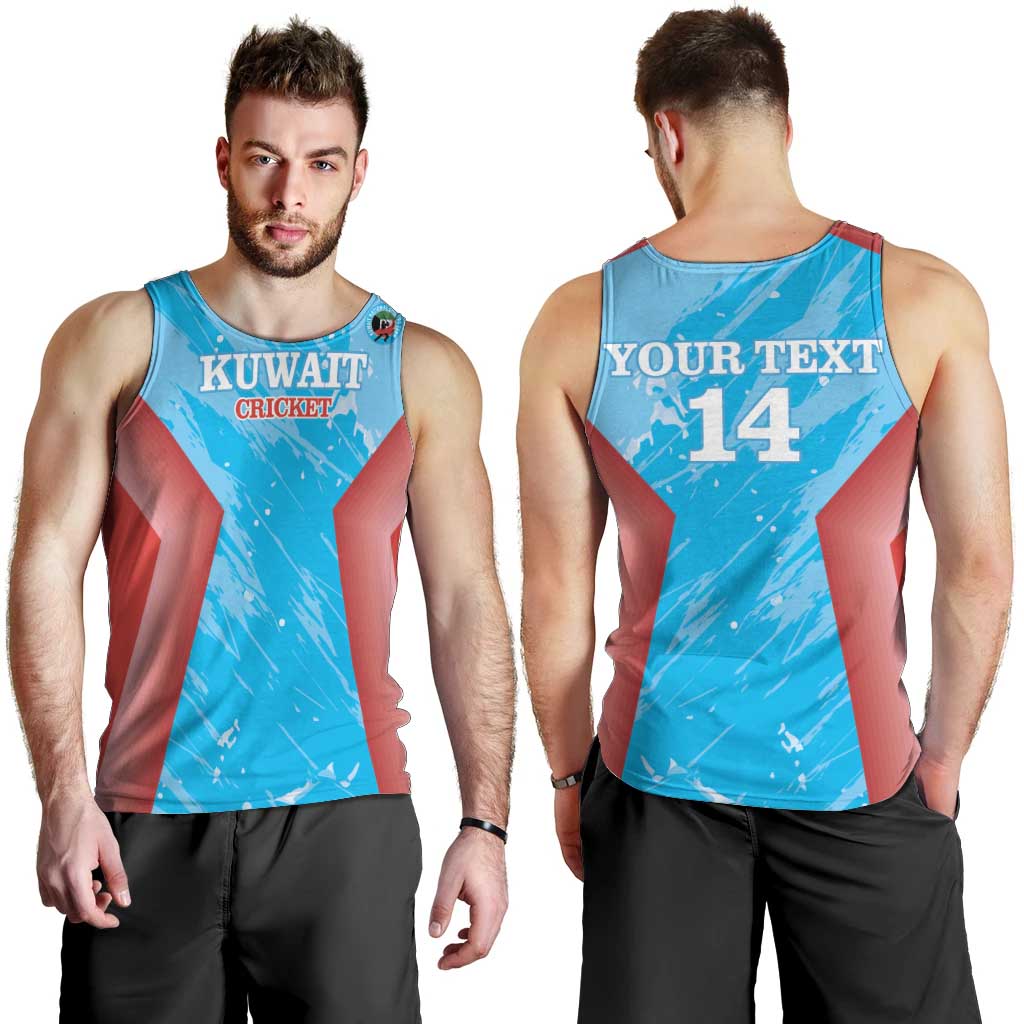 Custom Kuwait Cricket Men Tank Top Go Champions Grunge Style - Wonder Print Shop