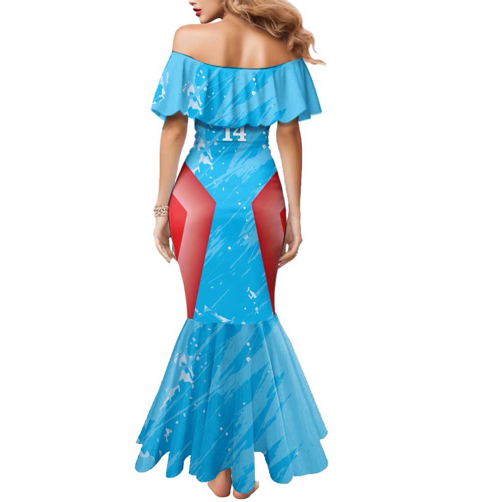Custom Kuwait Cricket Mermaid Dress Go Champions Grunge Style - Wonder Print Shop