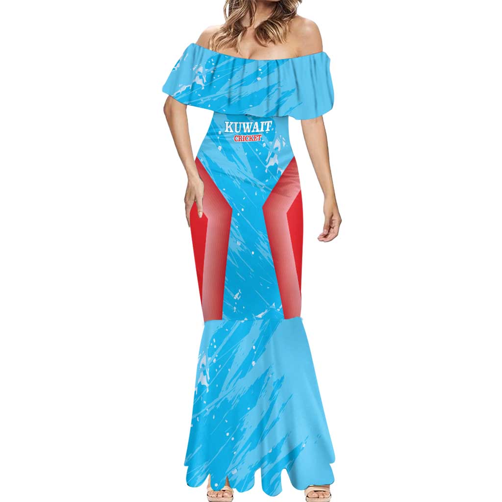 Custom Kuwait Cricket Mermaid Dress Go Champions Grunge Style - Wonder Print Shop