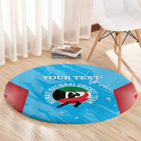 Custom Kuwait Cricket Round Carpet Go Champions Grunge Style