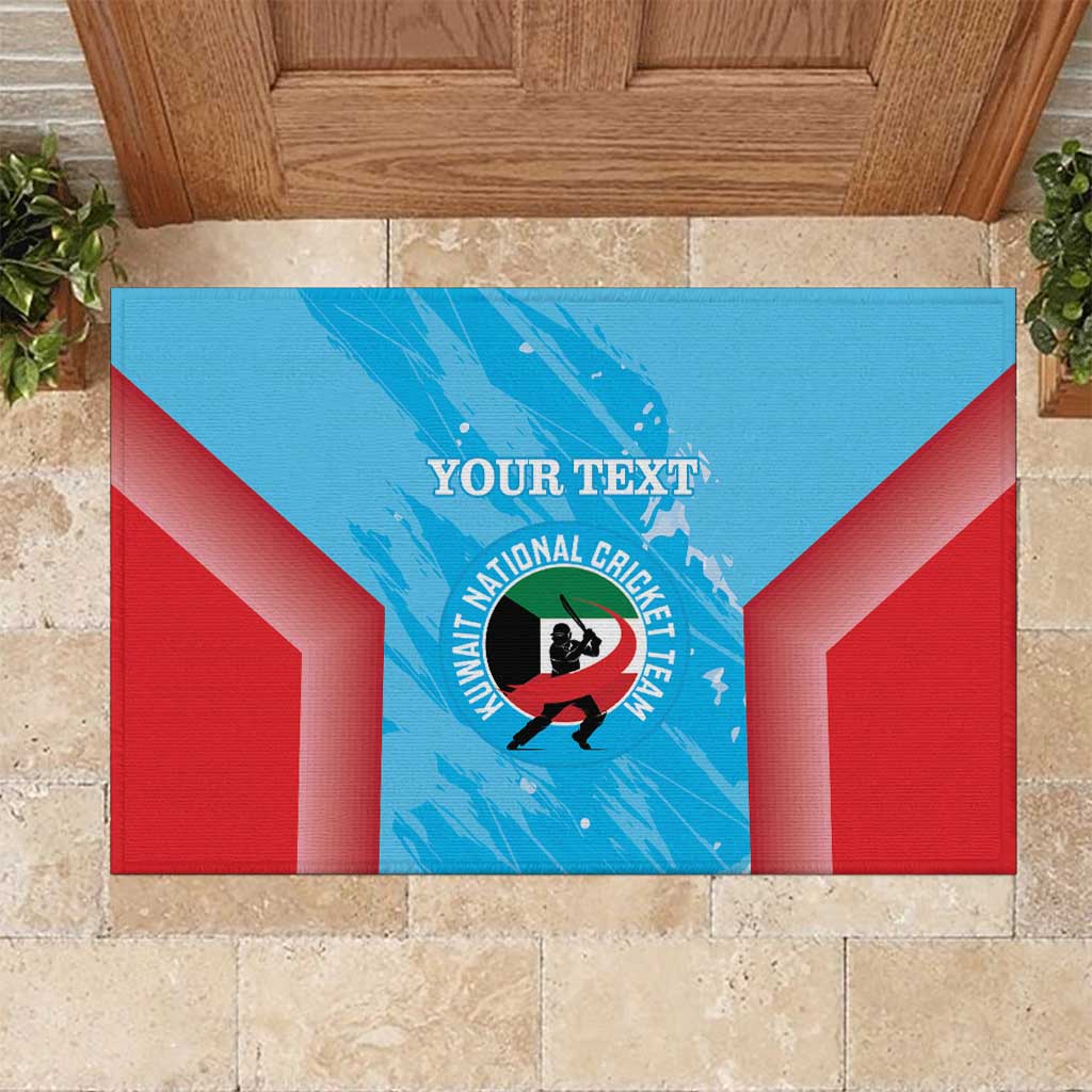 Custom Kuwait Cricket Rubber Doormat Go Champions Grunge Style - Wonder Print Shop
