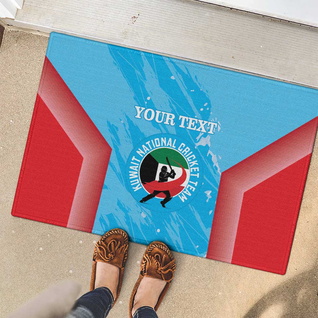 Custom Kuwait Cricket Rubber Doormat Go Champions Grunge Style - Wonder Print Shop