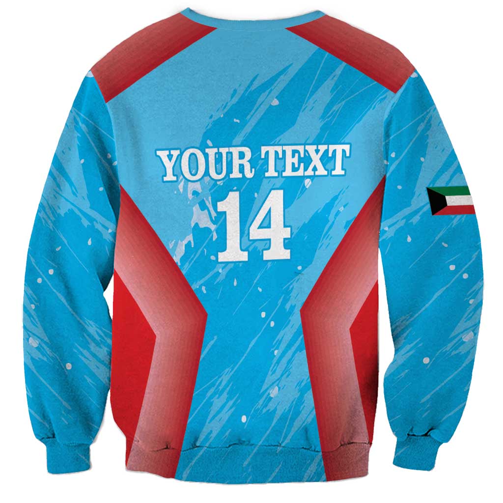 Custom Kuwait Cricket Sweatshirt Go Champions Grunge Style - Wonder Print Shop