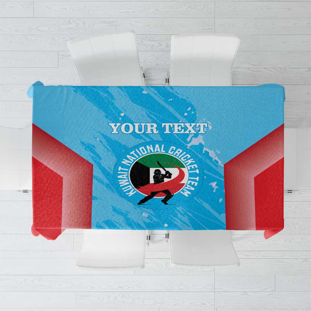Custom Kuwait Cricket Tablecloth Go Champions Grunge Style - Wonder Print Shop