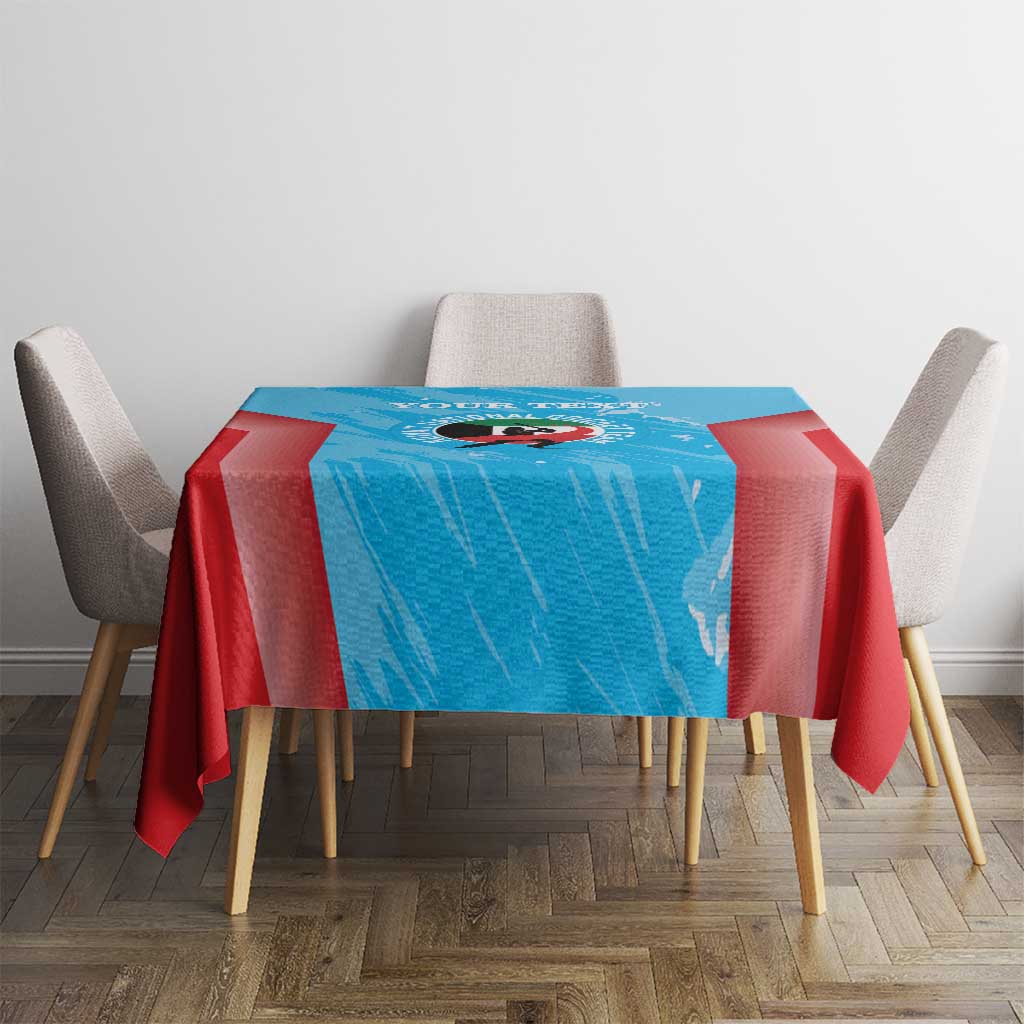 Custom Kuwait Cricket Tablecloth Go Champions Grunge Style - Wonder Print Shop