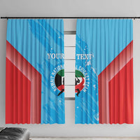 Custom Kuwait Cricket Window Curtain Go Champions Grunge Style - Wonder Print Shop