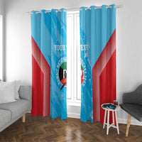 Custom Kuwait Cricket Window Curtain Go Champions Grunge Style - Wonder Print Shop