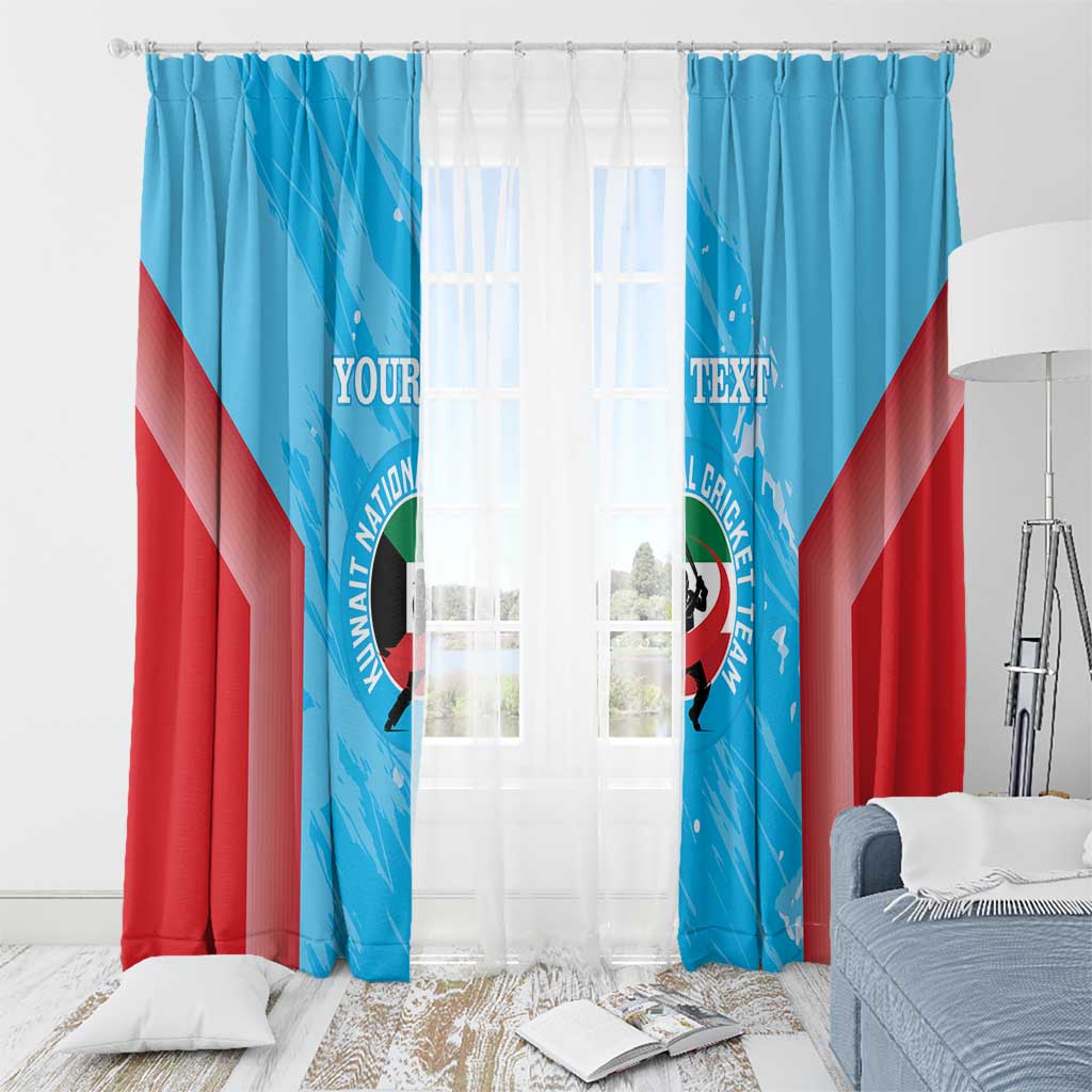 Custom Kuwait Cricket Window Curtain Go Champions Grunge Style - Wonder Print Shop
