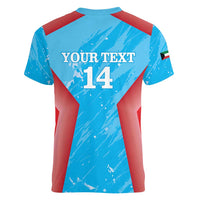 Custom Kuwait Cricket Women V-Neck T-Shirt Go Champions Grunge Style - Wonder Print Shop