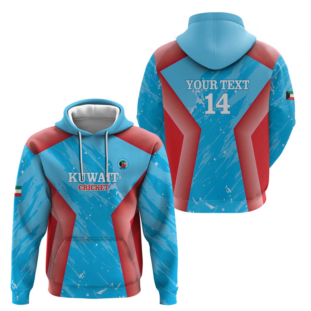 Custom Kuwait Cricket Zip Hoodie Go Champions Grunge Style - Wonder Print Shop