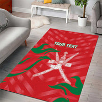Custom Oman Cricket Area Rug Go Champions Strong Flame Style - Wonder Print Shop