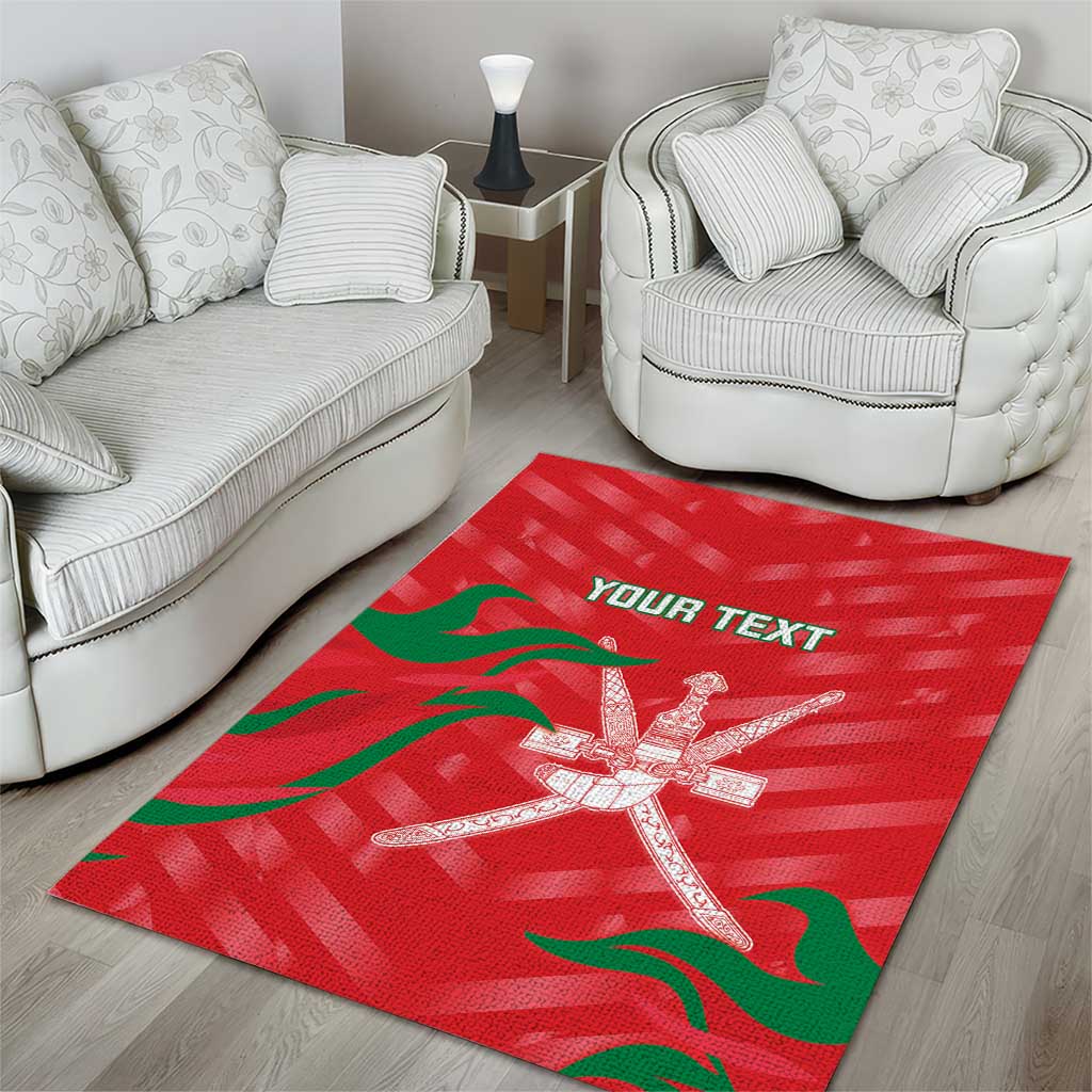 Custom Oman Cricket Area Rug Go Champions Strong Flame Style - Wonder Print Shop