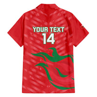Custom Oman Cricket Family Matching Off The Shoulder Long Sleeve Dress and Hawaiian Shirt Go Champions Strong Flame Style - Wonder Print Shop