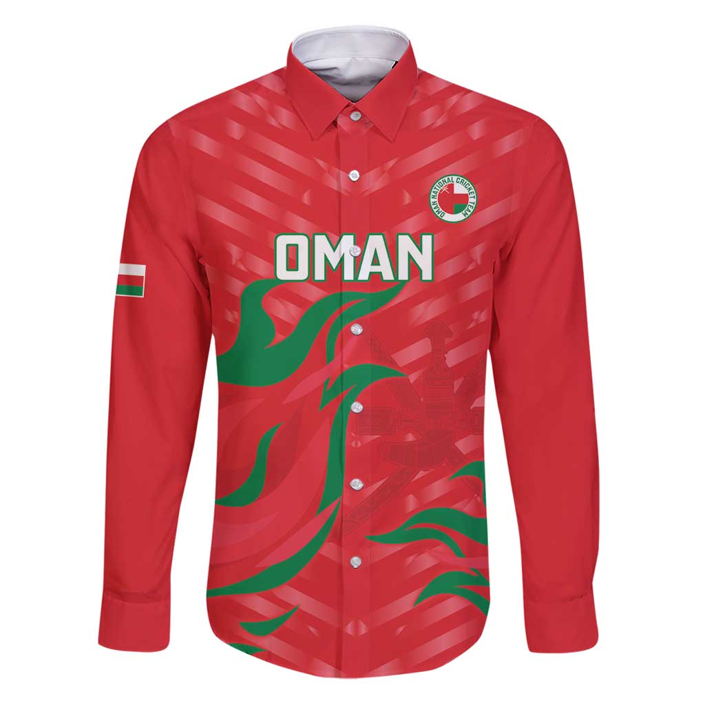 Custom Oman Cricket Family Matching Puletasi and Hawaiian Shirt Go Champions Strong Flame Style - Wonder Print Shop